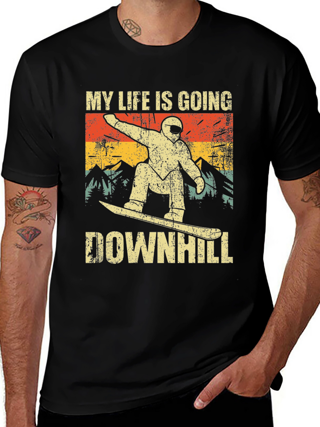 My Life is Going Downhill Snowboarder T-Shirt