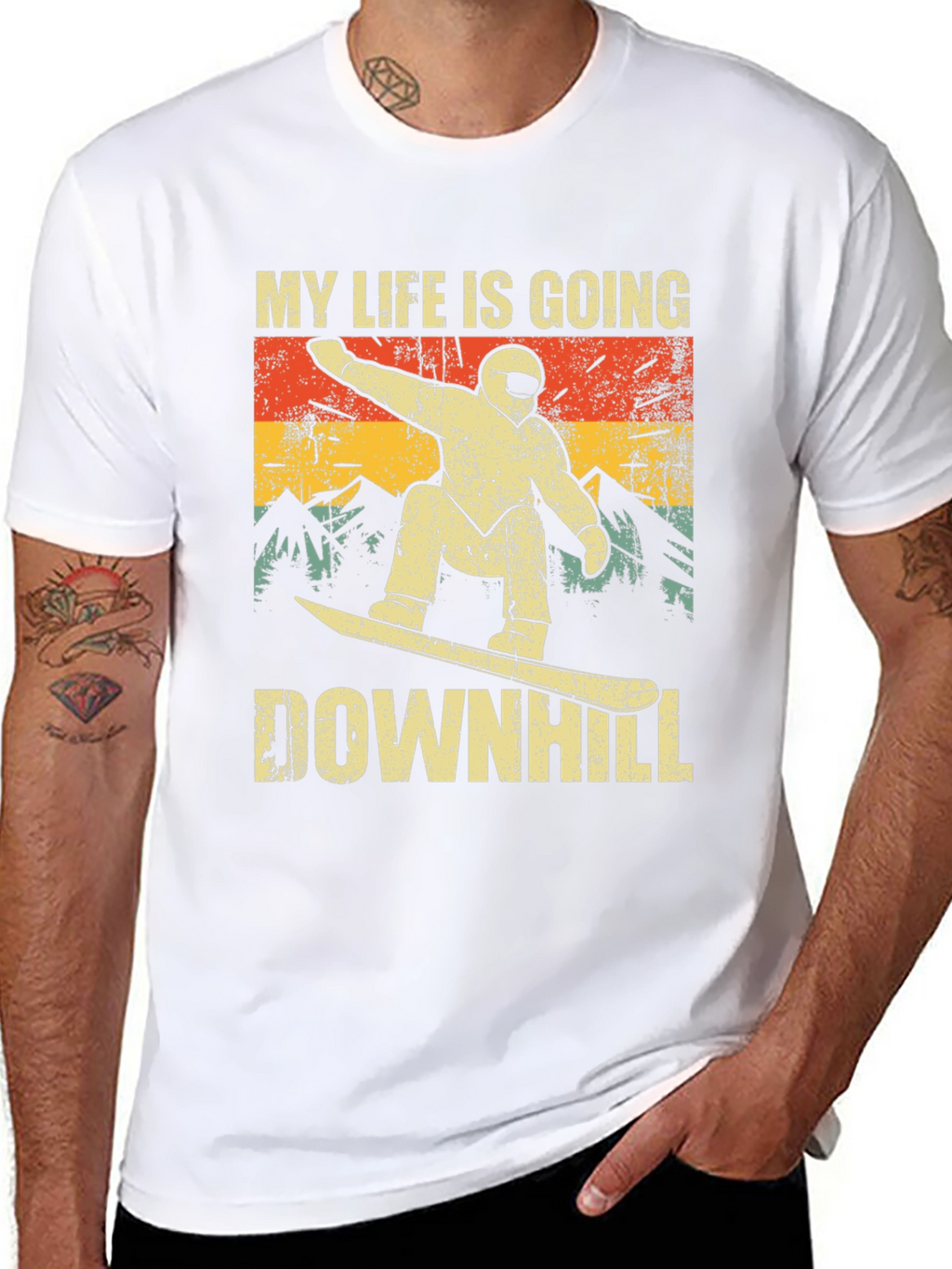 My Life is Going Downhill Snowboarder T-Shirt