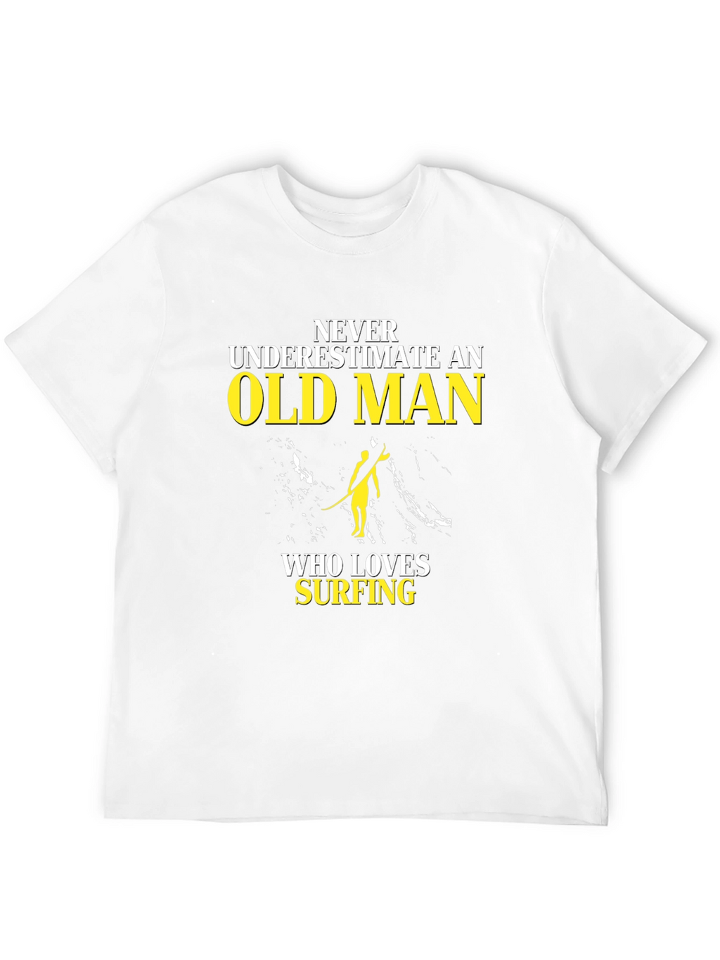 Old Man Surfing T-Shirt - Black