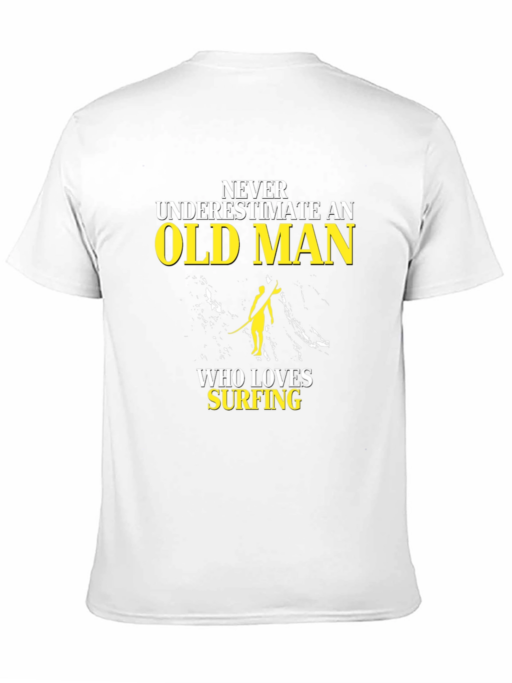 Old Man Surfing T-Shirt - Black