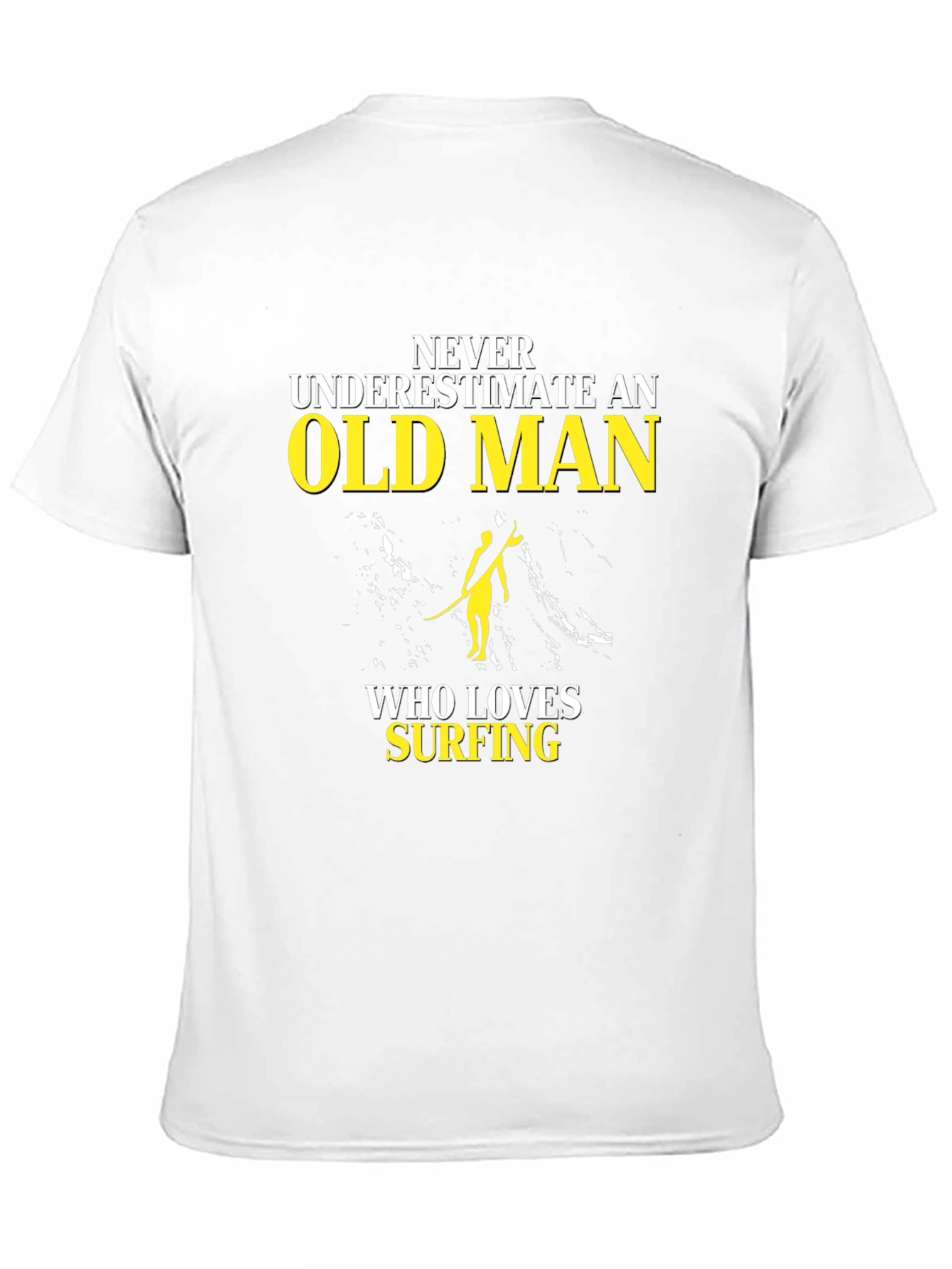 Old Man Surfing T-Shirt - Black