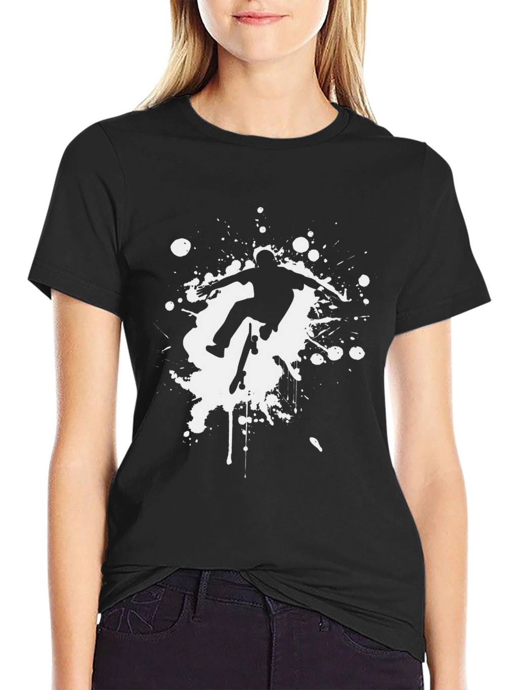 Skateboarder Graphic Black T-Shirt