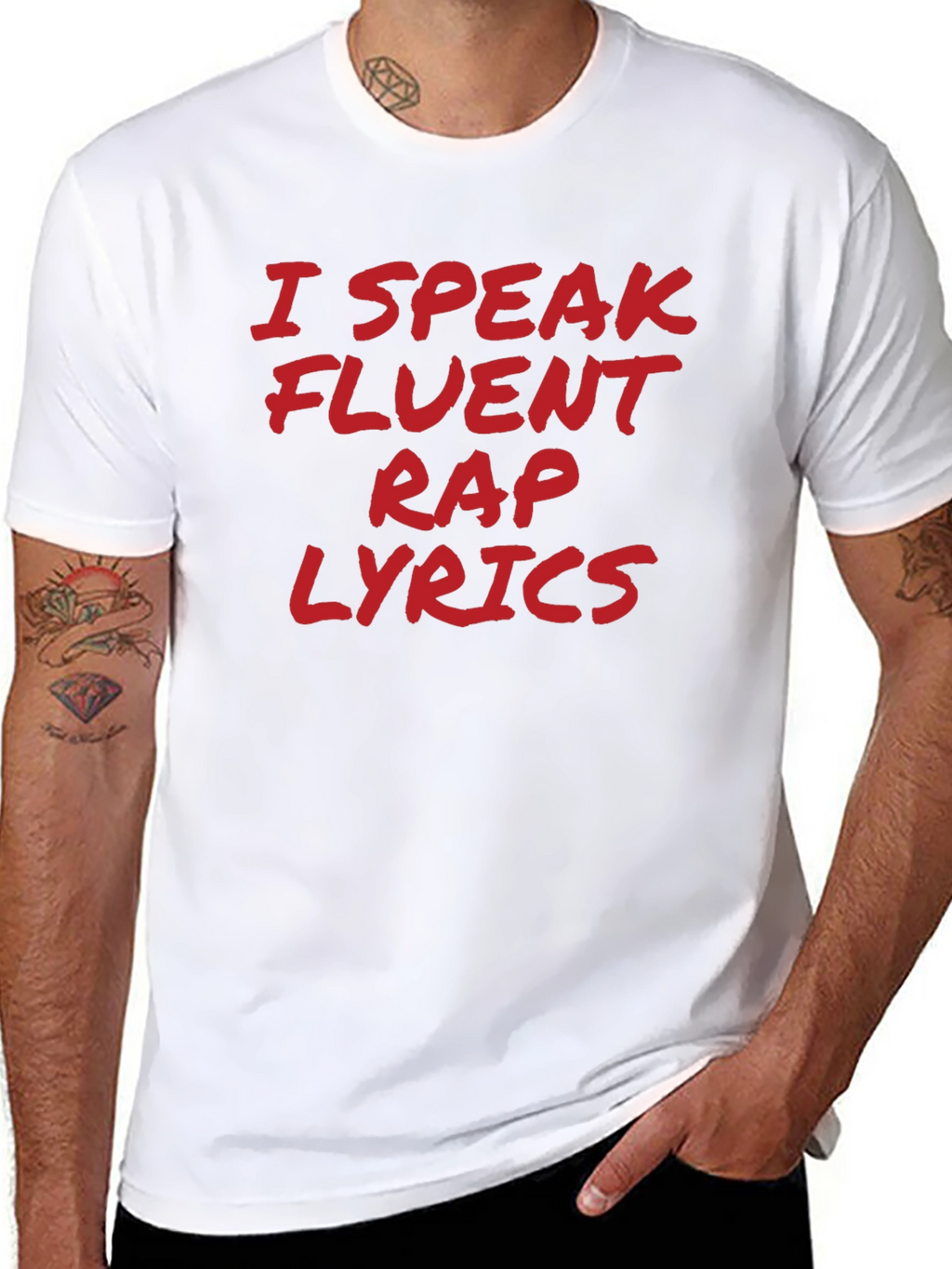 I Speak Fluent Rap Lyrics Black T-Shirt