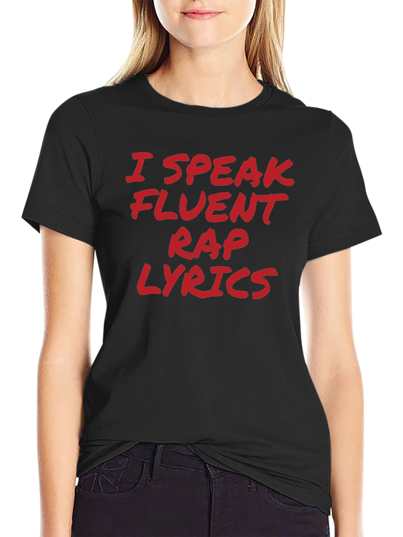 I Speak Fluent Rap Lyrics Black T-Shirt