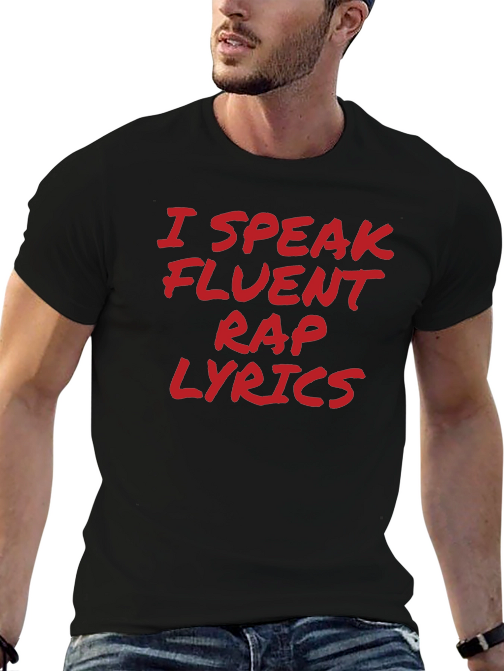 I Speak Fluent Rap Lyrics Black T-Shirt
