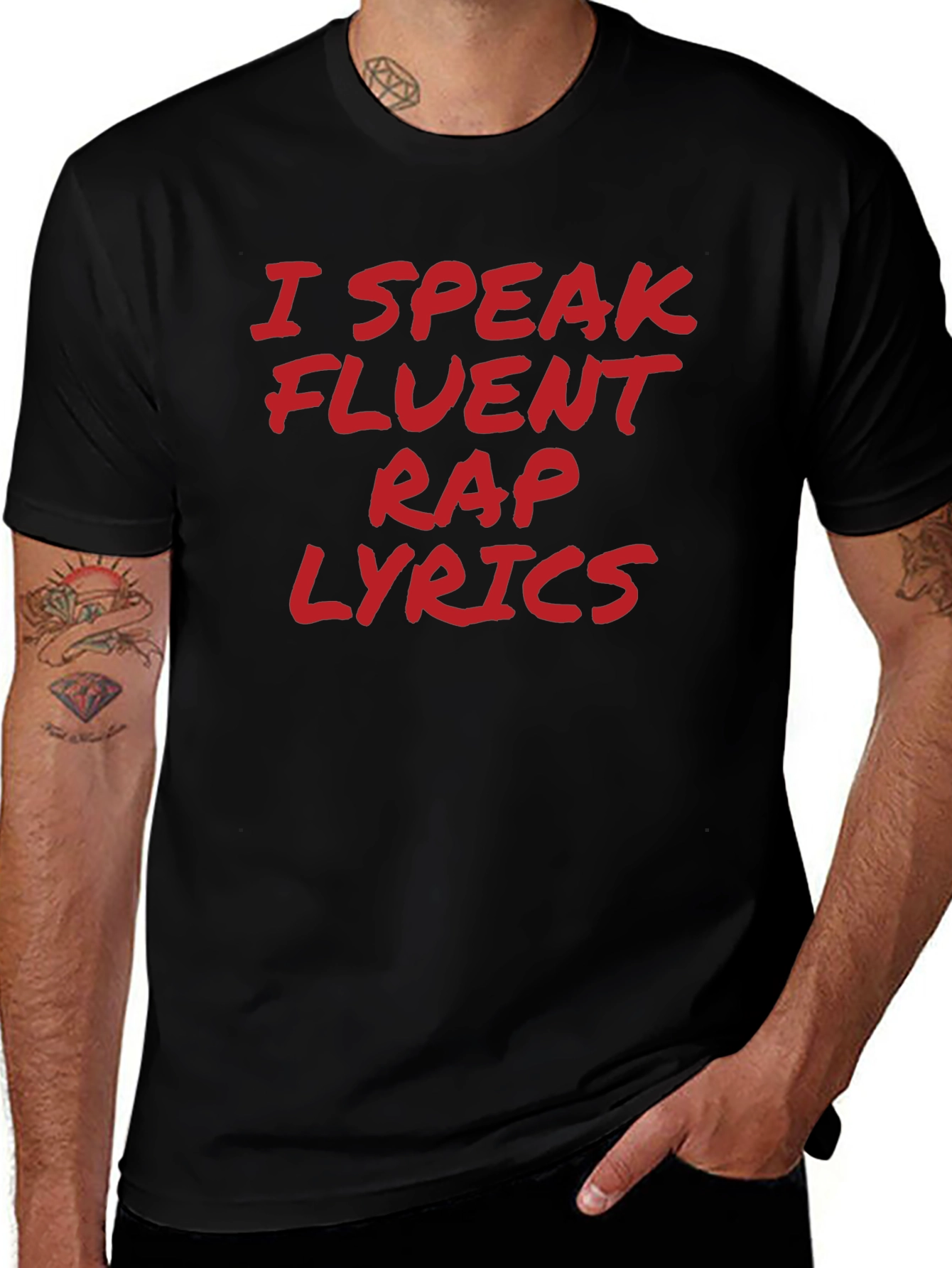 I Speak Fluent Rap Lyrics Black T-Shirt