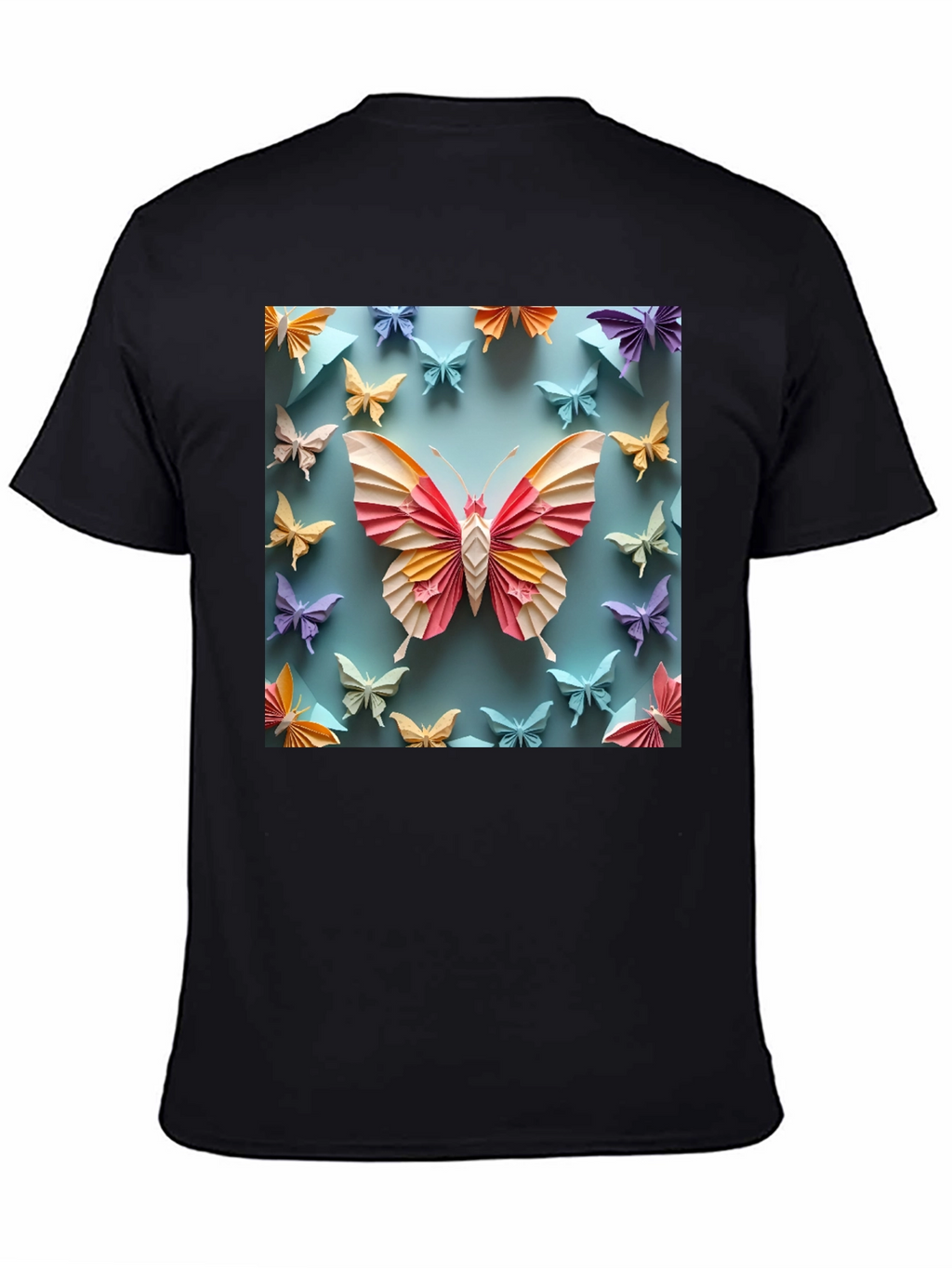 Butterfly Origami Graphic Tee - Unique Design