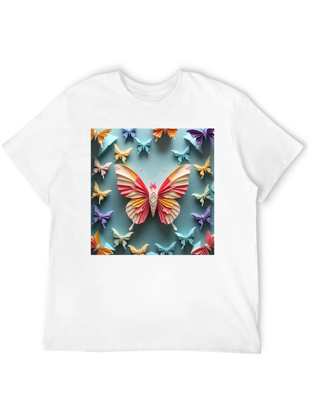 Butterfly Origami Graphic Tee - Unique Design