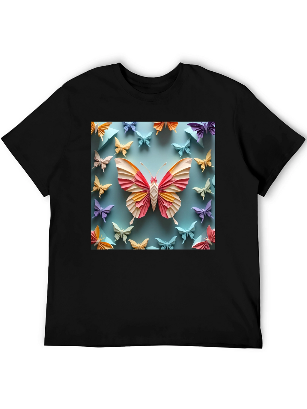 Butterfly Origami Graphic Tee - Unique Design