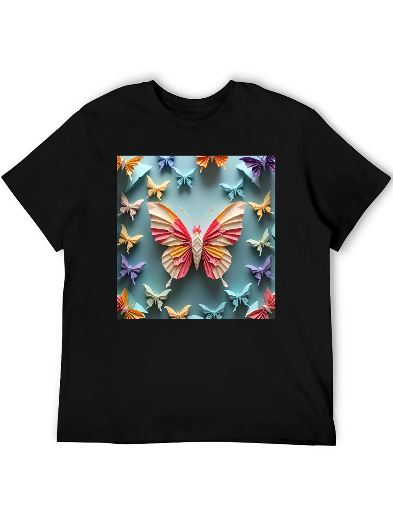 Butterfly Origami Graphic Tee - Unique Design