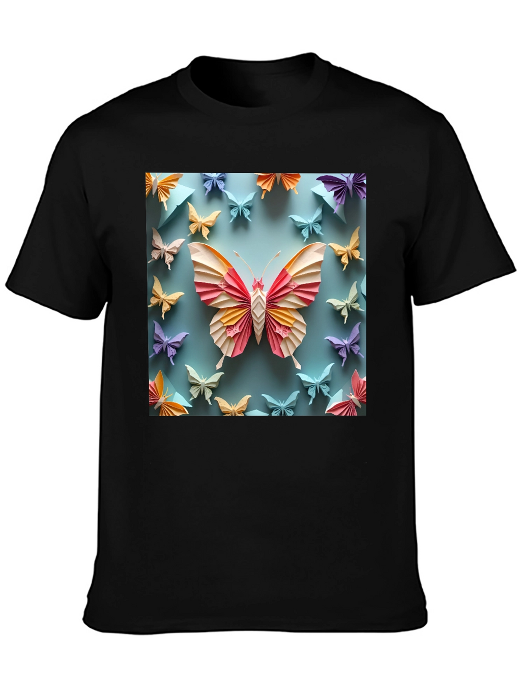 Butterfly Origami Graphic Tee - Unique Design