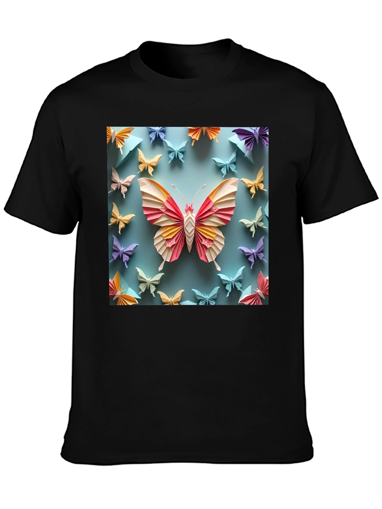 Butterfly Origami Graphic Tee - Unique Design