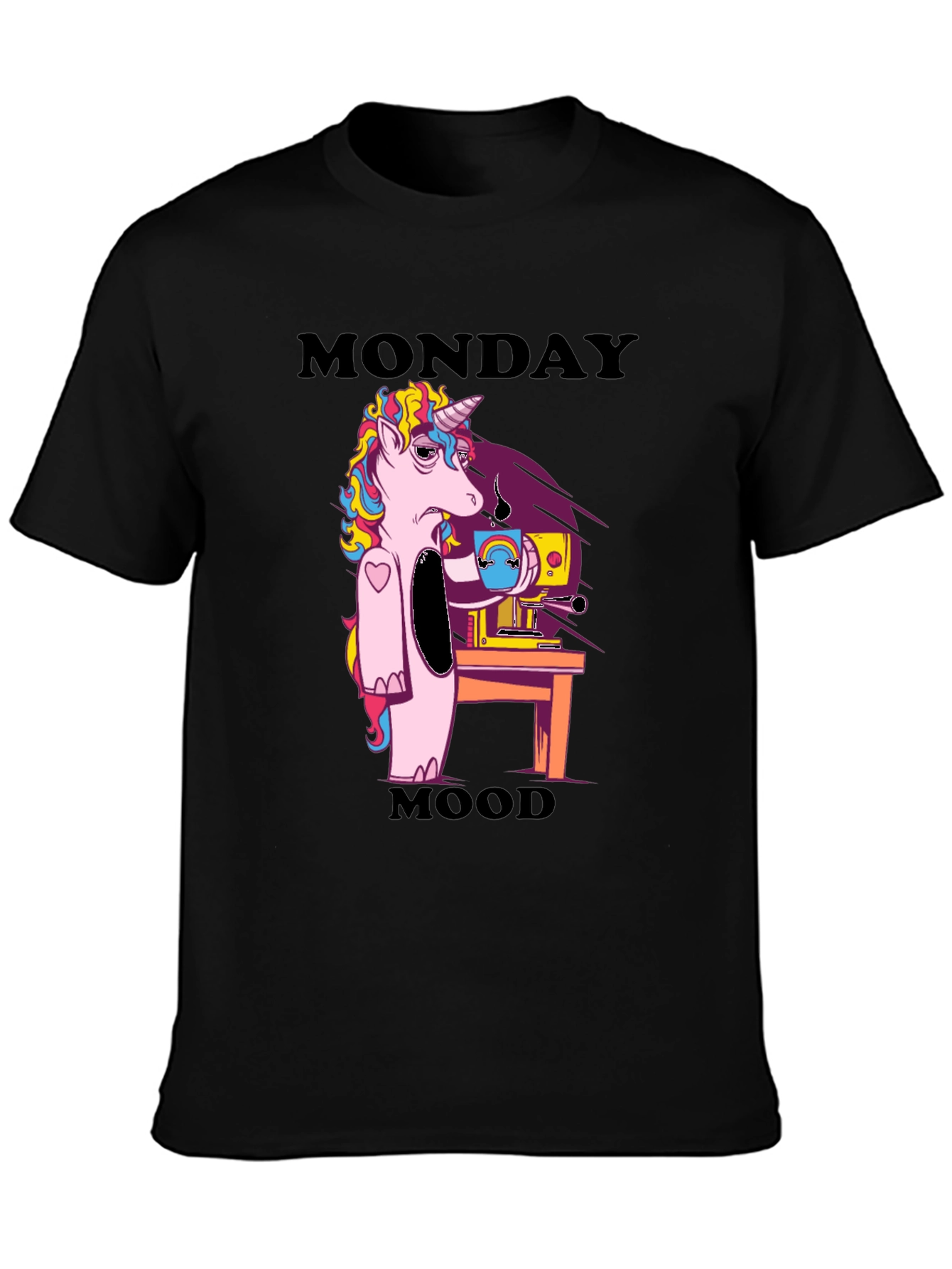 Monday Mood Unicorn Graphic Tee - Coffee Lover