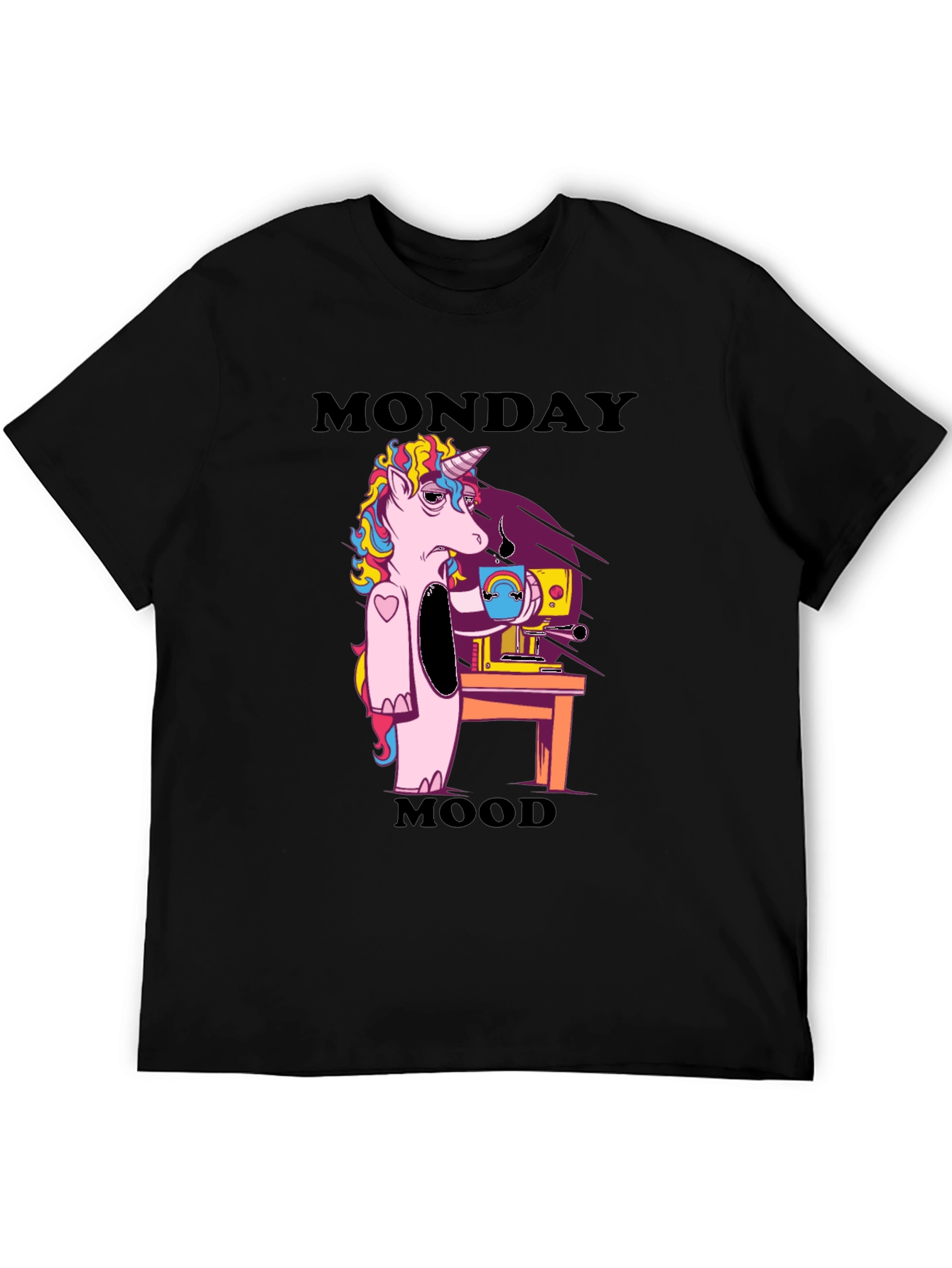 Monday Mood Unicorn Graphic Tee - Coffee Lover