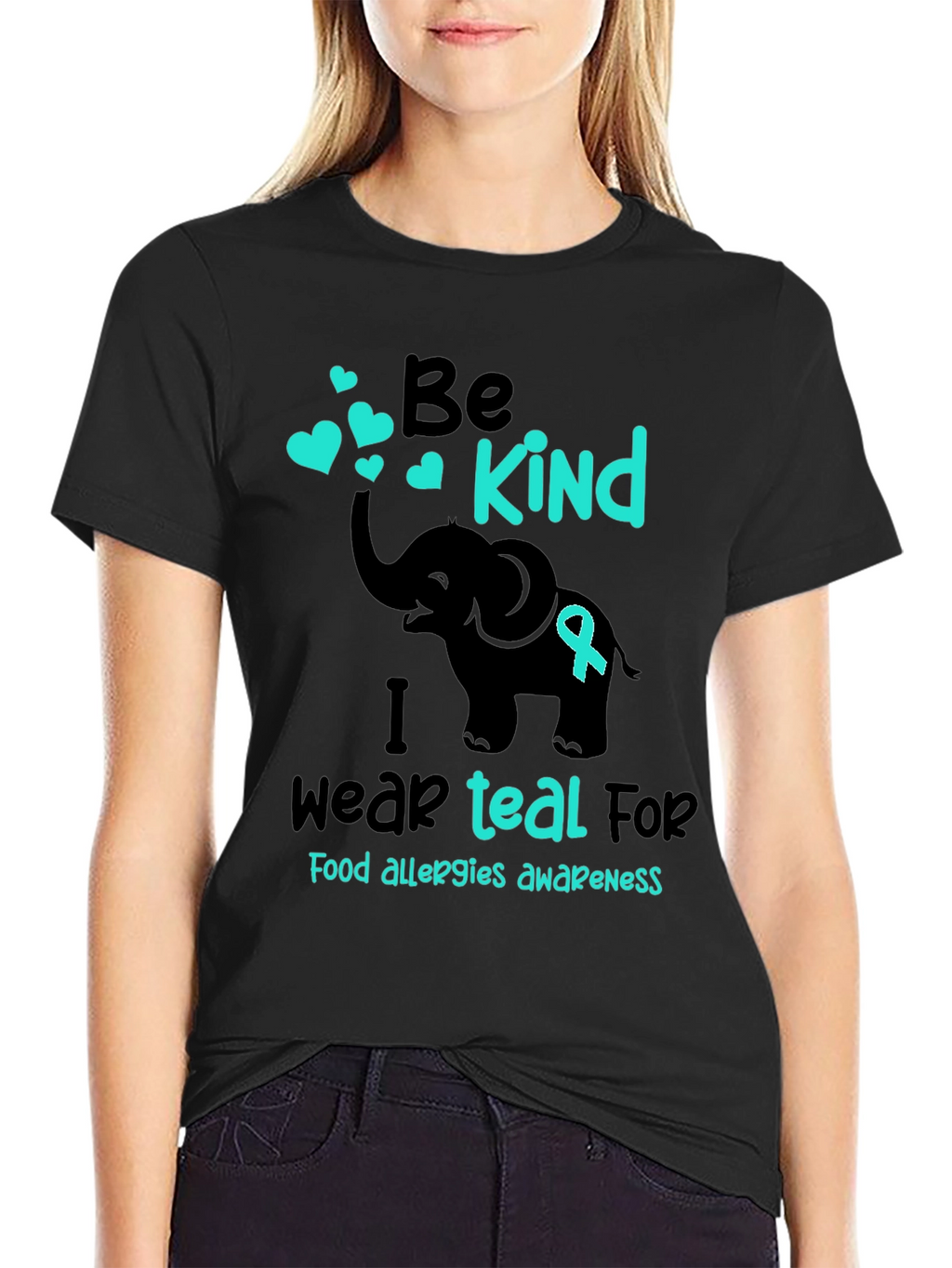 Be Kind Teal Food Allergy Awareness T-Shirt