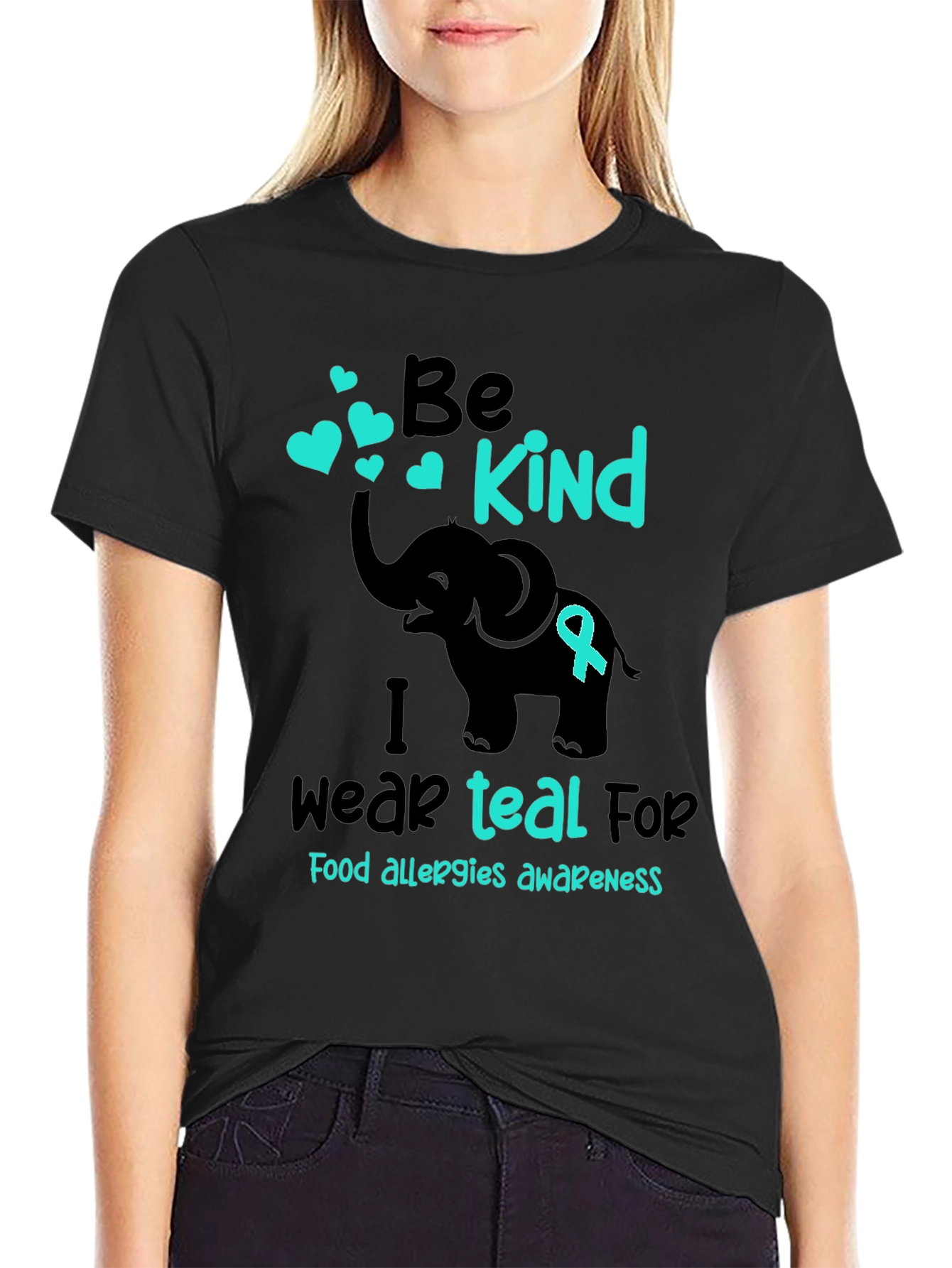 Be Kind Teal Food Allergy Awareness T-Shirt