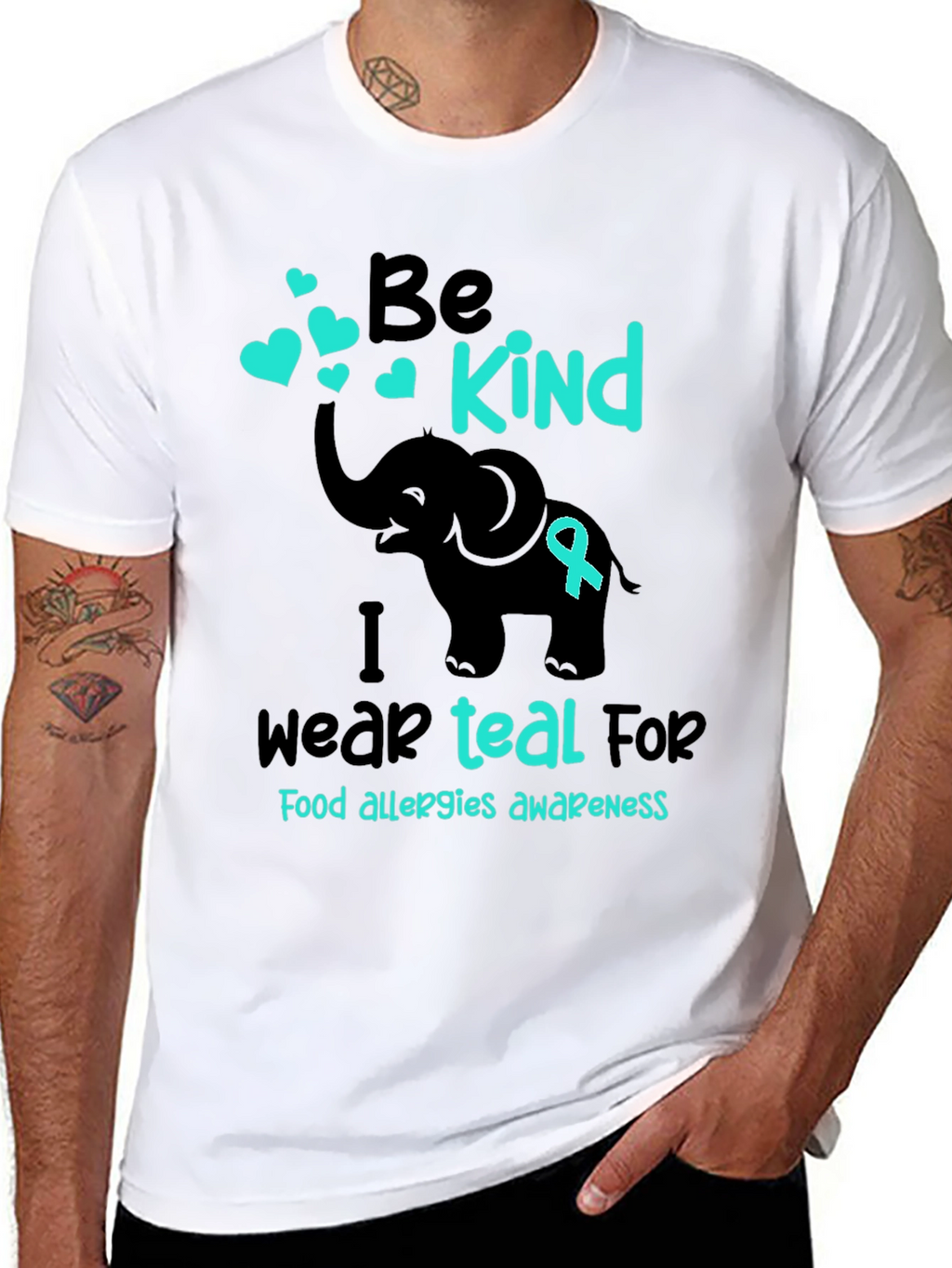 Be Kind Teal Food Allergy Awareness T-Shirt