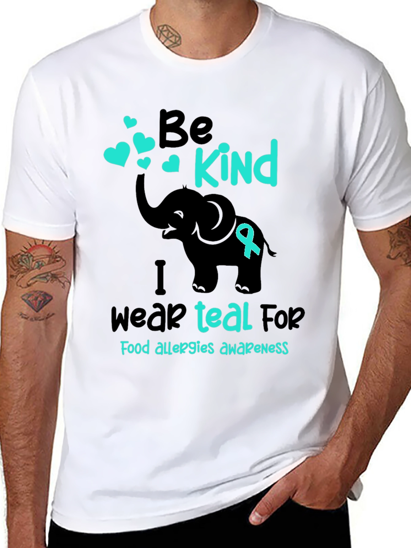 Be Kind Teal Food Allergy Awareness T-Shirt