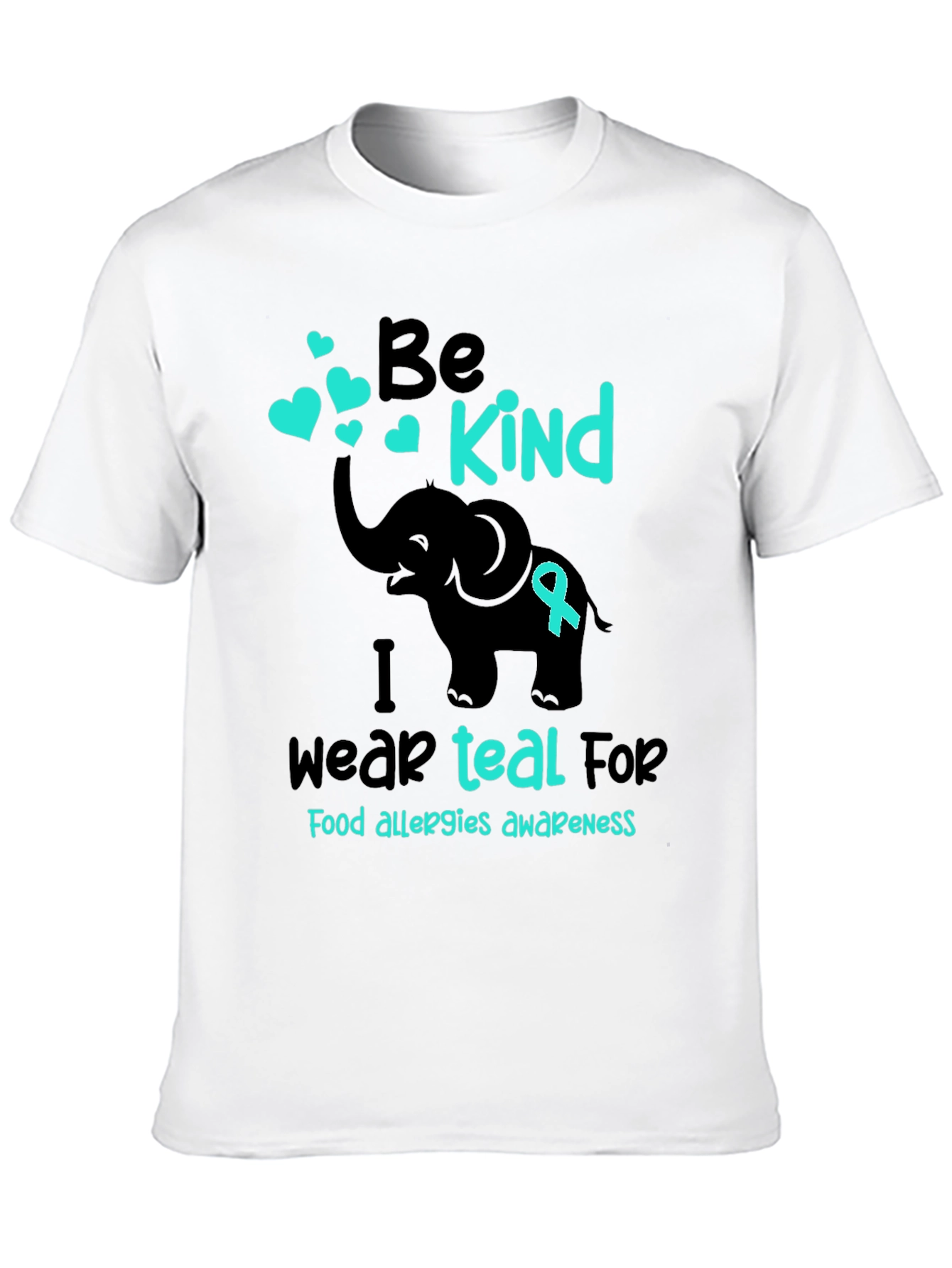 Be Kind Teal Food Allergy Awareness T-Shirt