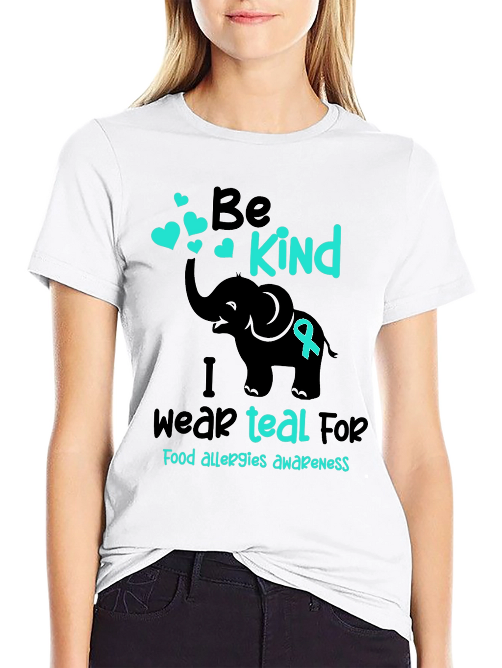 Be Kind Teal Food Allergy Awareness T-Shirt