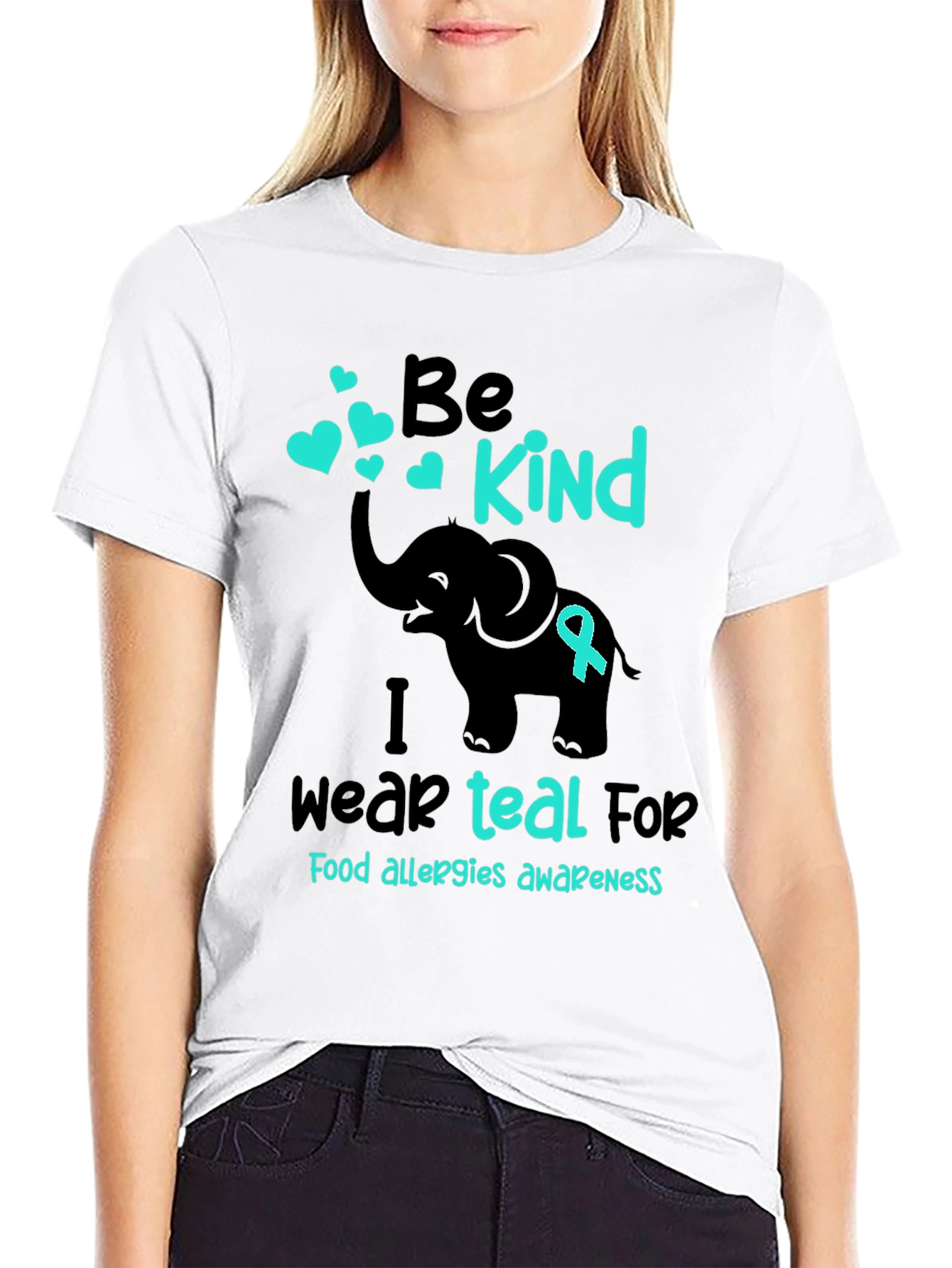 Be Kind Teal Food Allergy Awareness T-Shirt