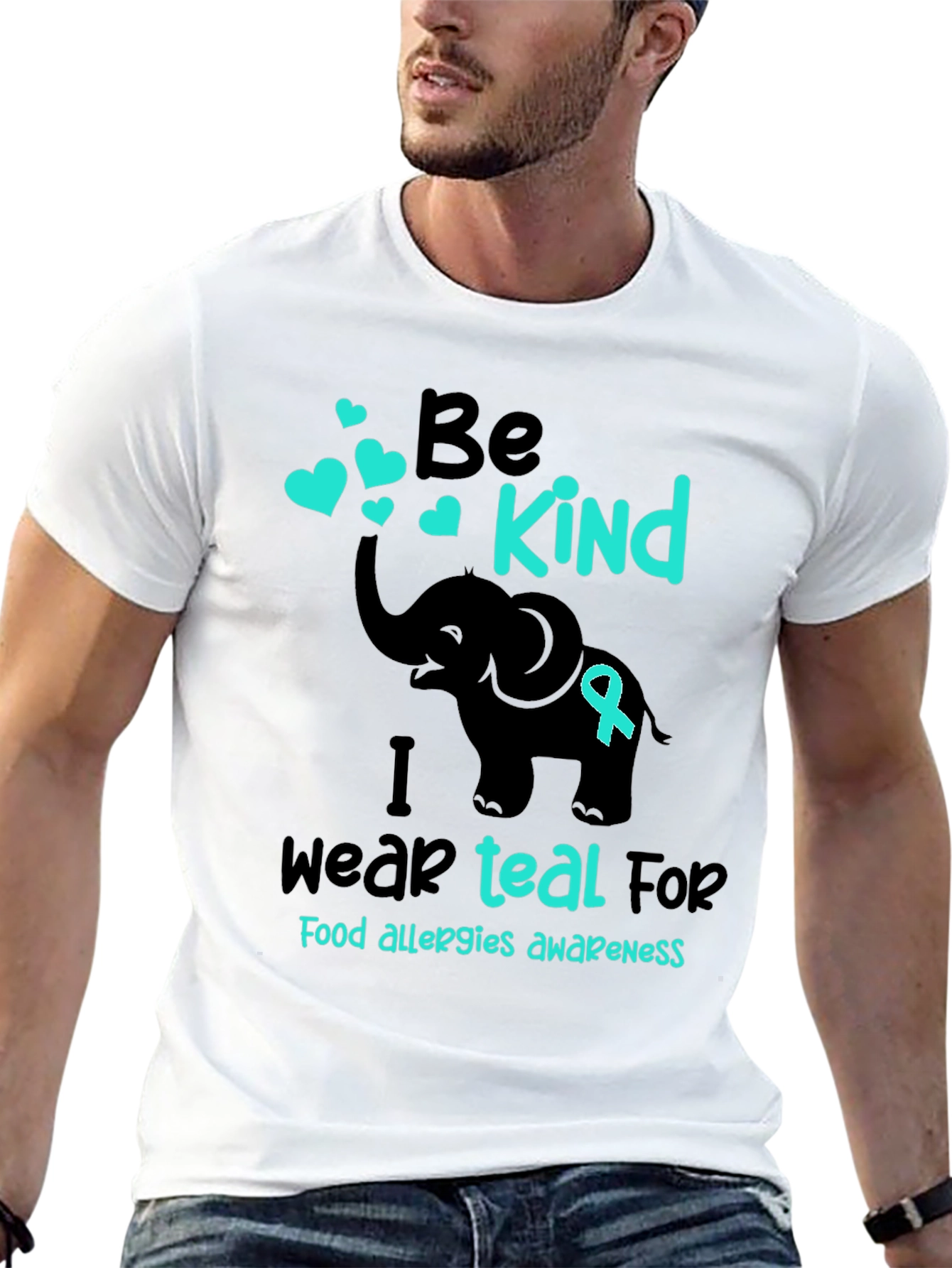 Be Kind Teal Food Allergy Awareness T-Shirt