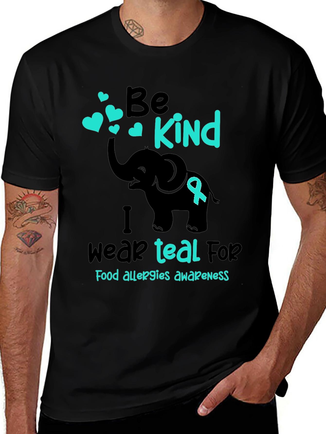 Be Kind Teal Food Allergy Awareness T-Shirt