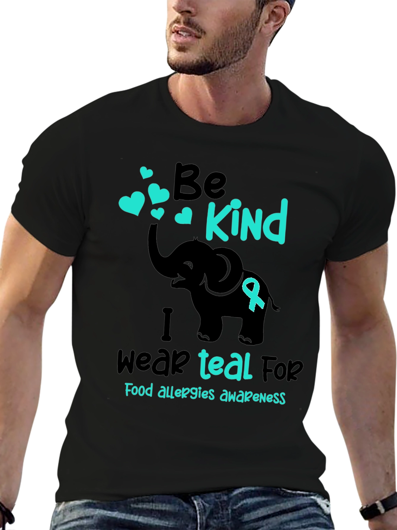 Be Kind Teal Food Allergy Awareness T-Shirt