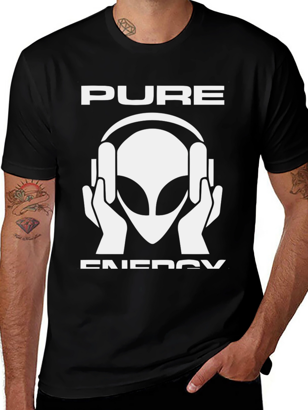 Pure Energy Alien DJ Black T-Shirt