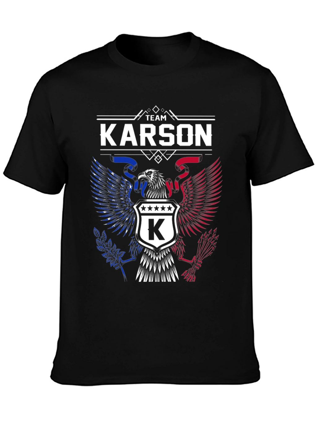 Team Karson Eagle Graphic Black T-Shirt