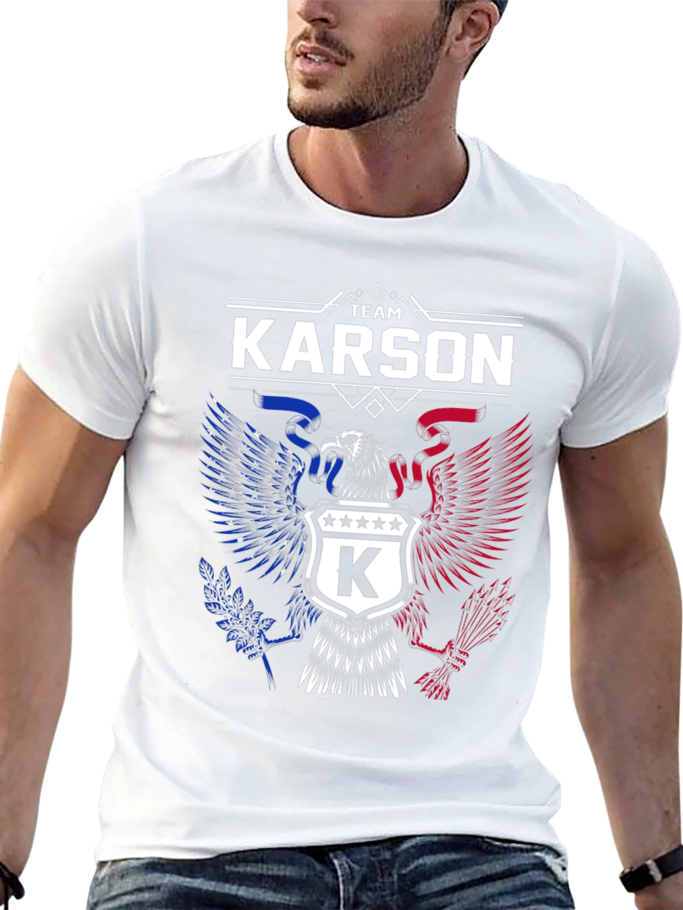 Team Karson Eagle Graphic Black T-Shirt