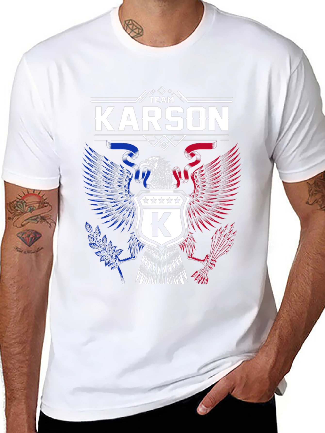 Team Karson Eagle Graphic Black T-Shirt