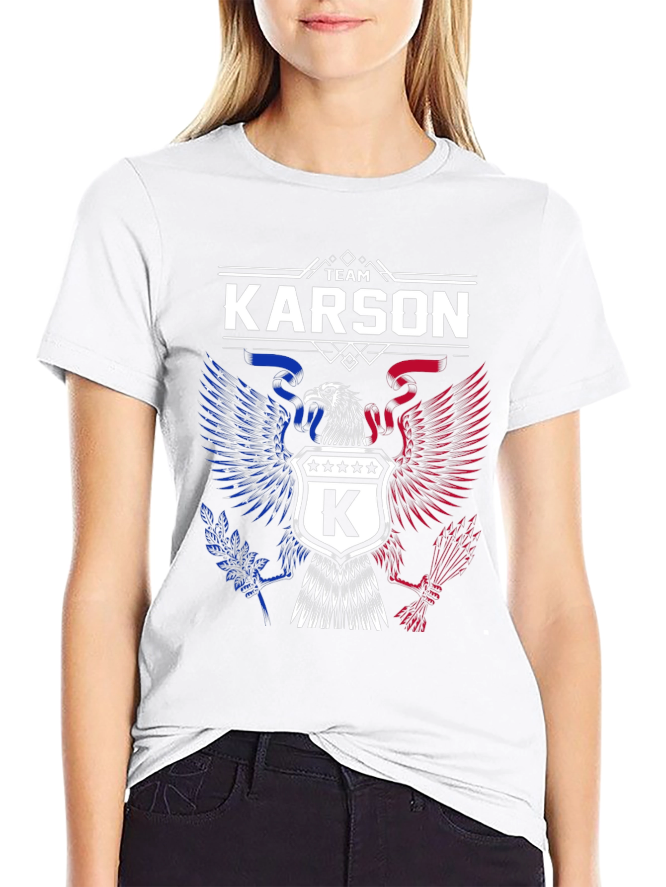 Team Karson Eagle Graphic Black T-Shirt