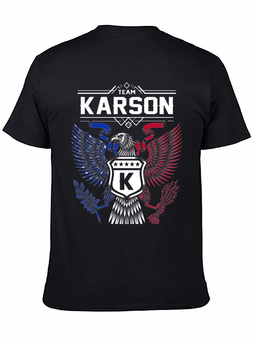 Team Karson Eagle Graphic Black T-Shirt