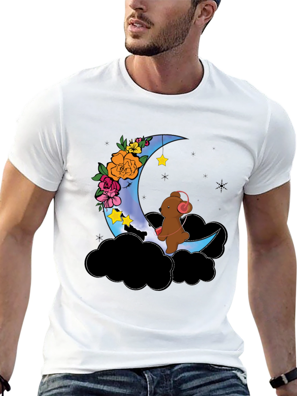 Moon Bear Graphic Tee - Dreamy Night Shirt