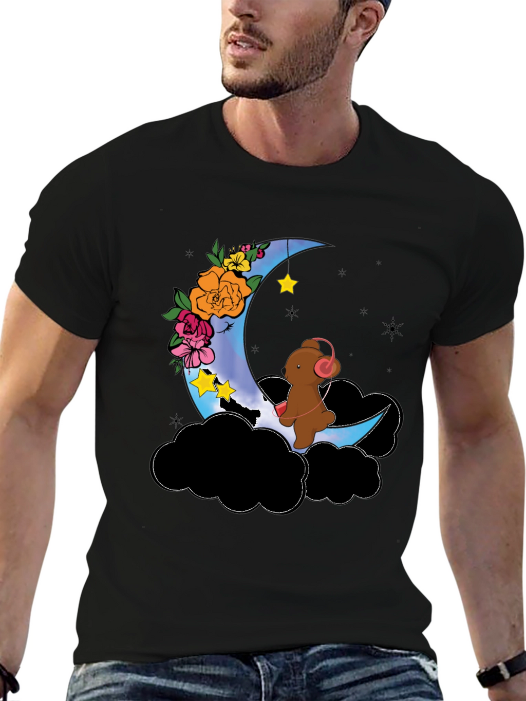 Moon Bear Graphic Tee - Dreamy Night Shirt