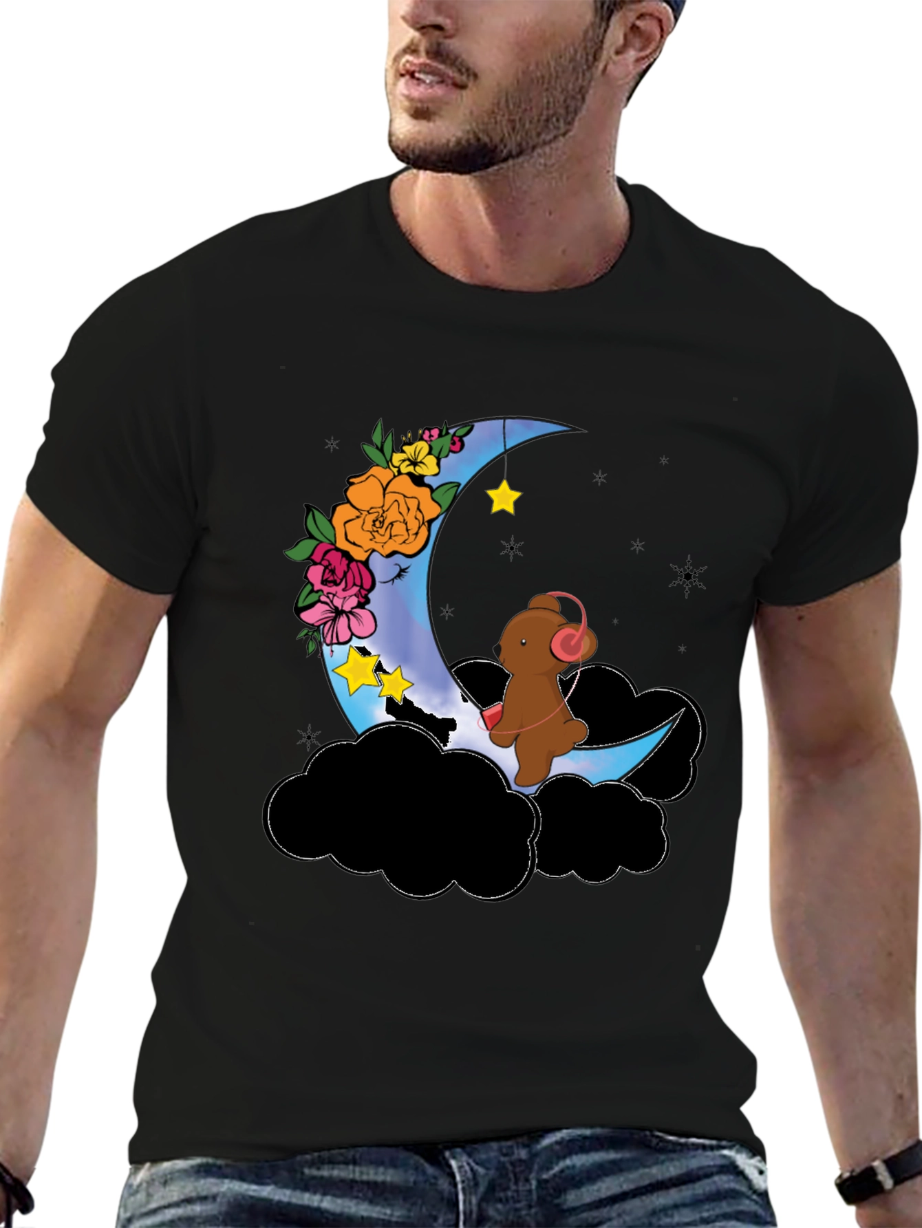 Moon Bear Graphic Tee - Dreamy Night Shirt