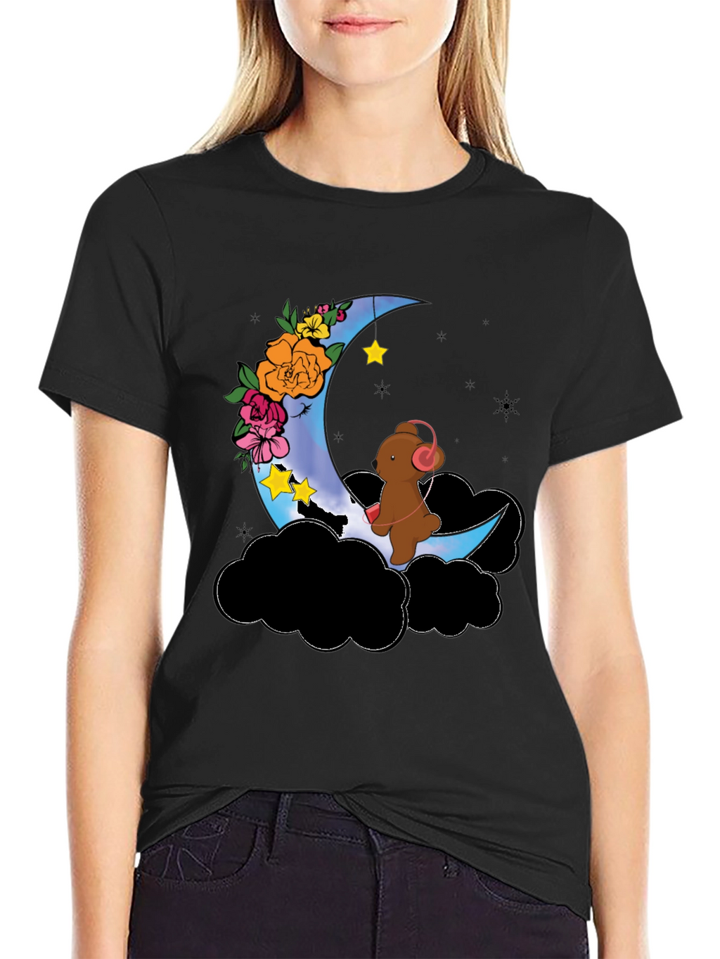 Moon Bear Graphic Tee - Dreamy Night Shirt