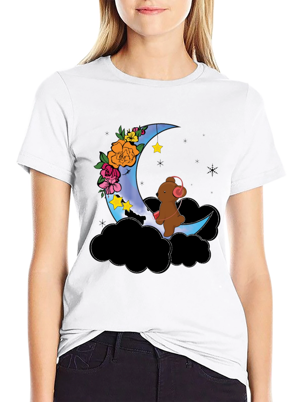 Moon Bear Graphic Tee - Dreamy Night Shirt
