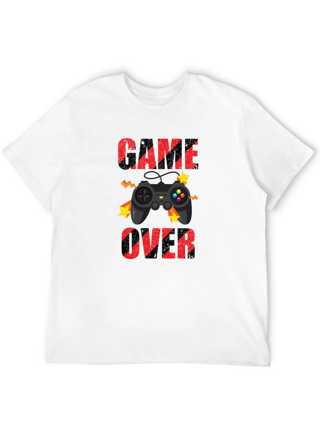 Game Over Graphic Print T-Shirt - Black