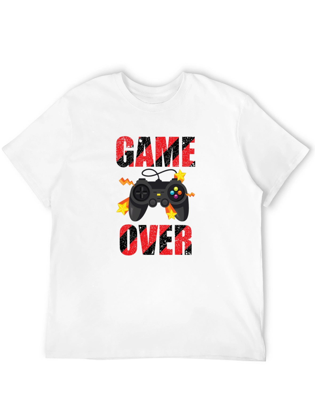 Game Over Graphic Print T-Shirt - Black