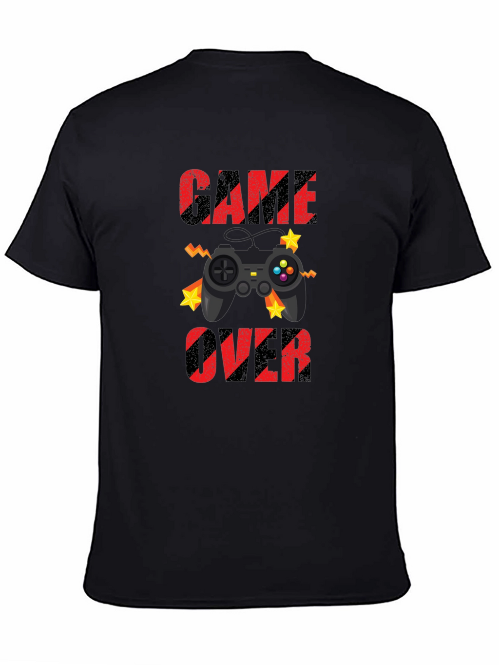 Game Over Graphic Print T-Shirt - Black