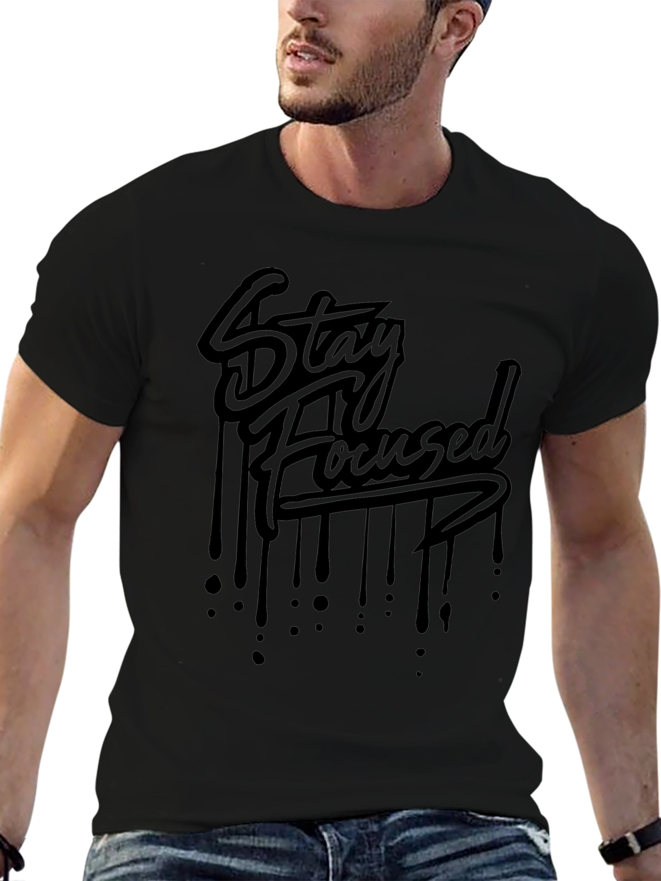 Stay Focused Black Graphic Tee