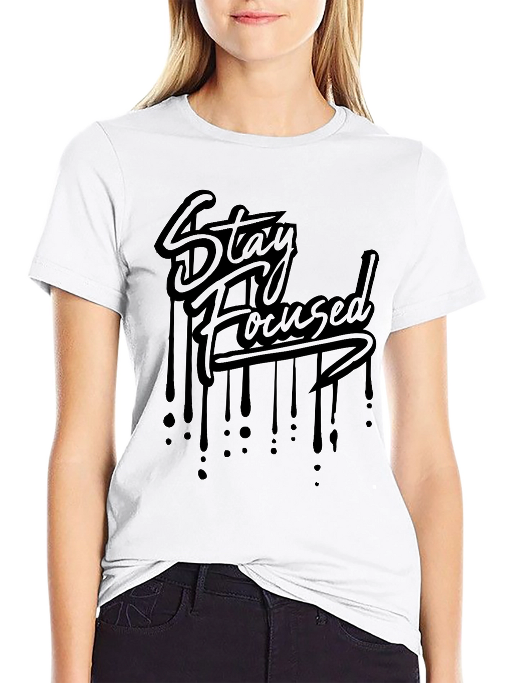 Stay Focused Black Graphic Tee