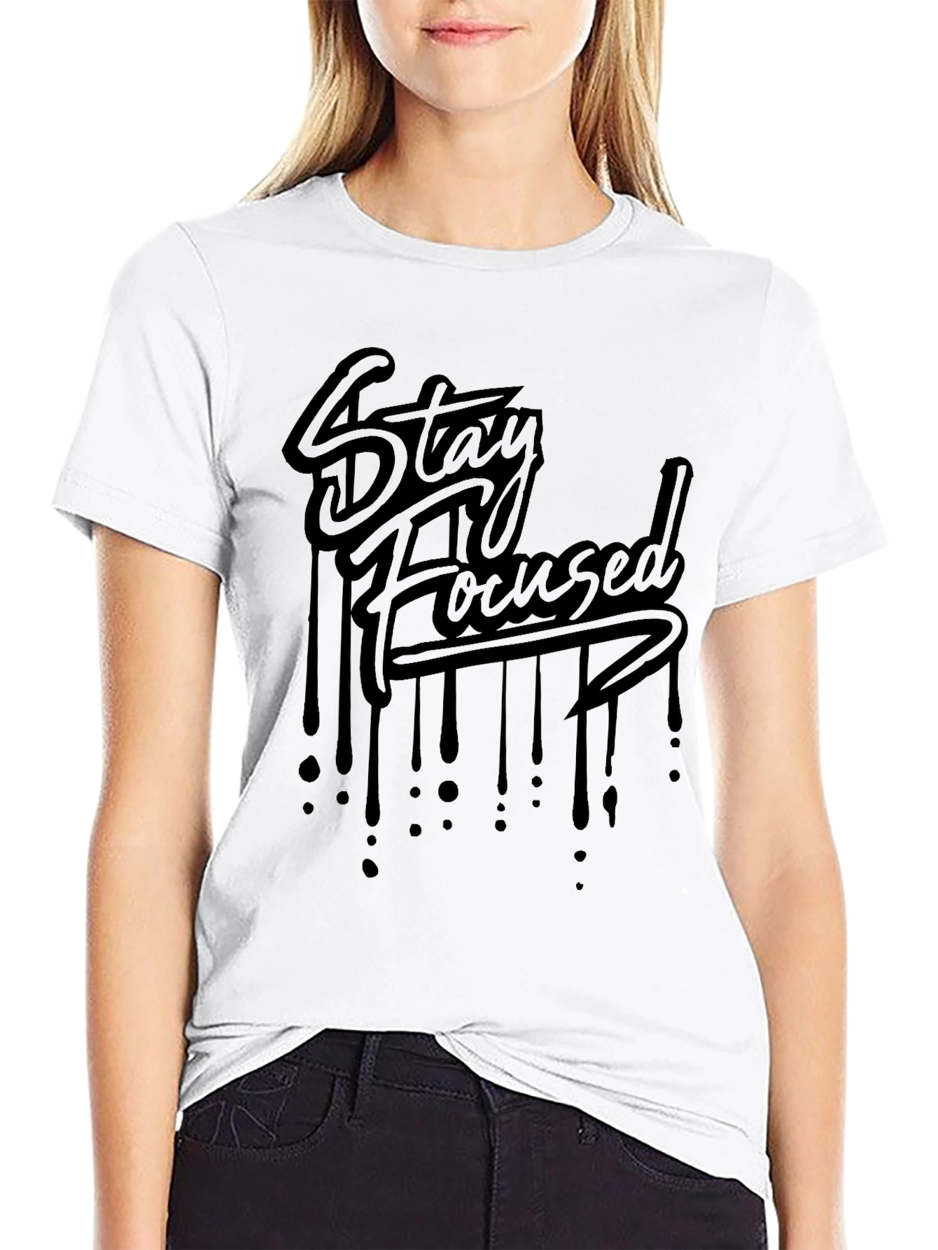 Stay Focused Black Graphic Tee