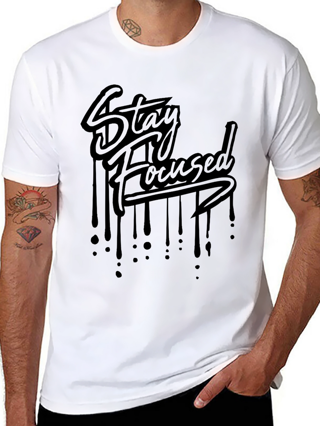 Stay Focused Black Graphic Tee