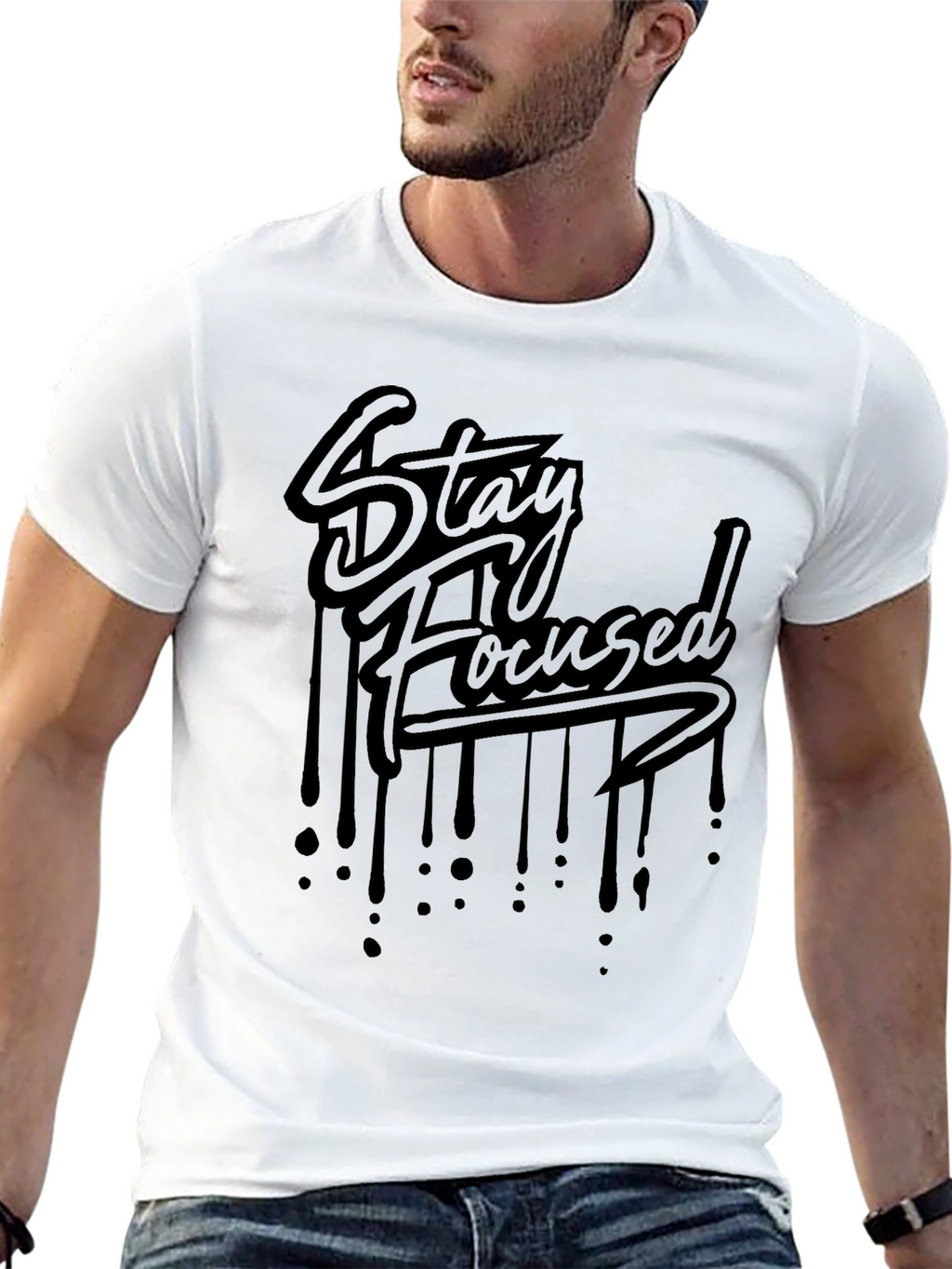 Stay Focused Black Graphic Tee