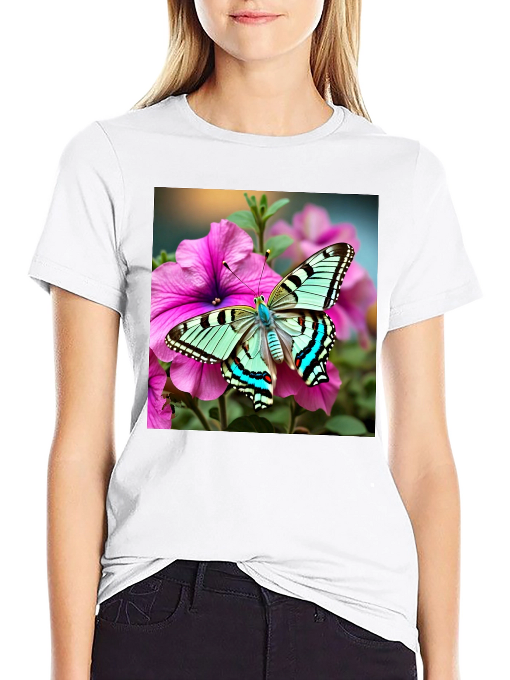 Butterfly on Flower Graphic Tee