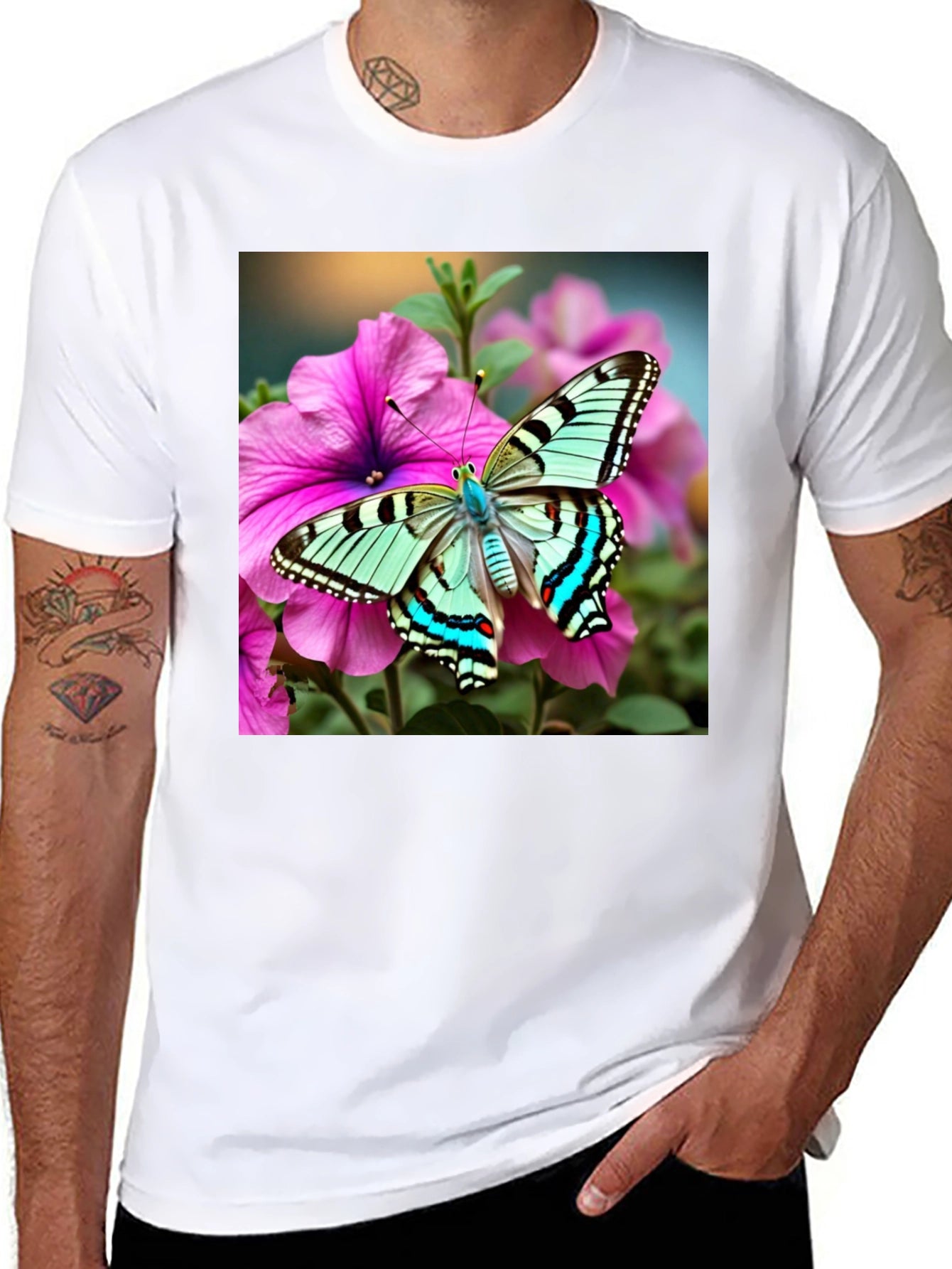 Butterfly on Flower Graphic Tee