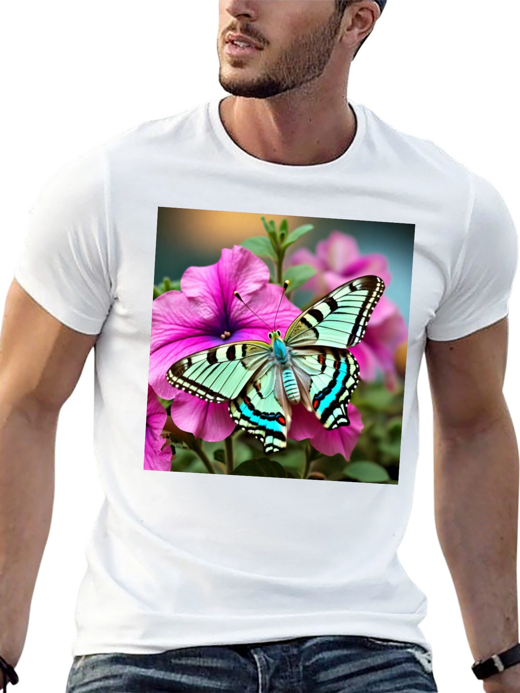 Butterfly on Flower Graphic Tee